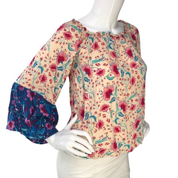 Andree By Unit Womens Size S Top Give You My All Blouse Off The Shoulder Floral - Picture 10 of 14